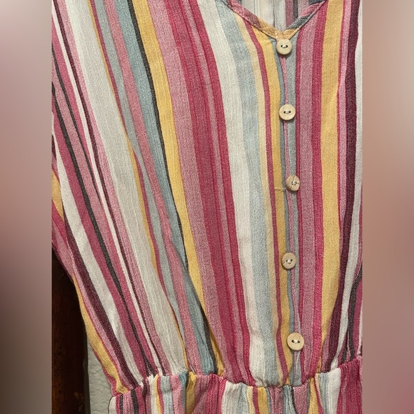 Andthewhy Multicolor short sleeve striped shorts romper size Small - Picture 3 of 7